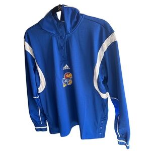 Adidas- Kansas U -  Royal Blue Hoodie with White Details - M